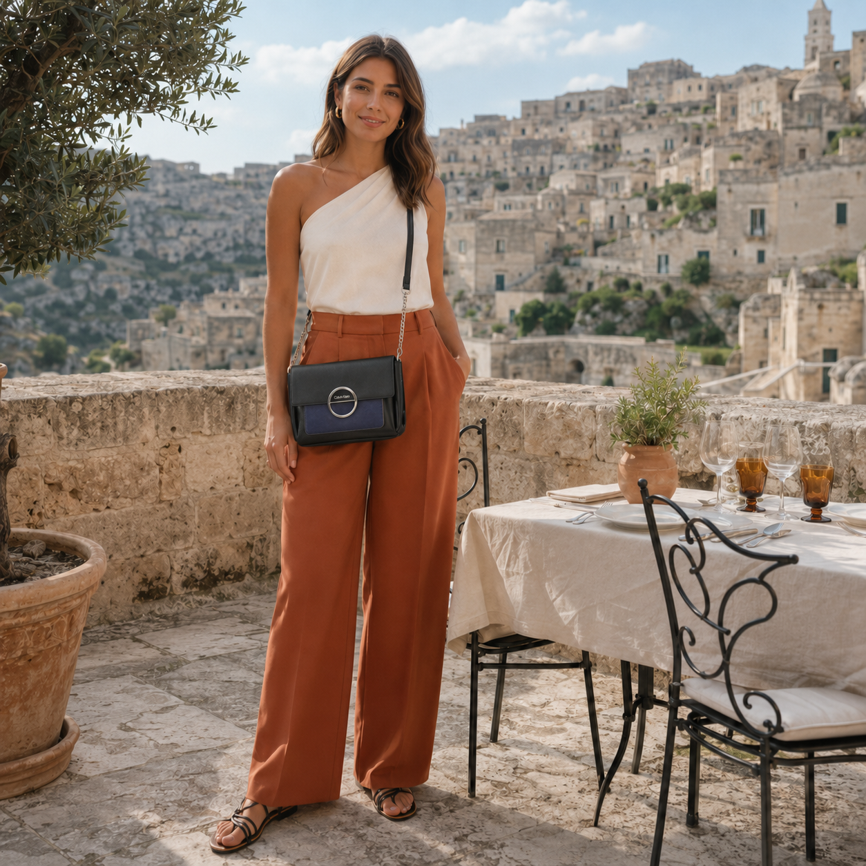 Borsa a Tracolla e a Spalla Nera e Blu Navy