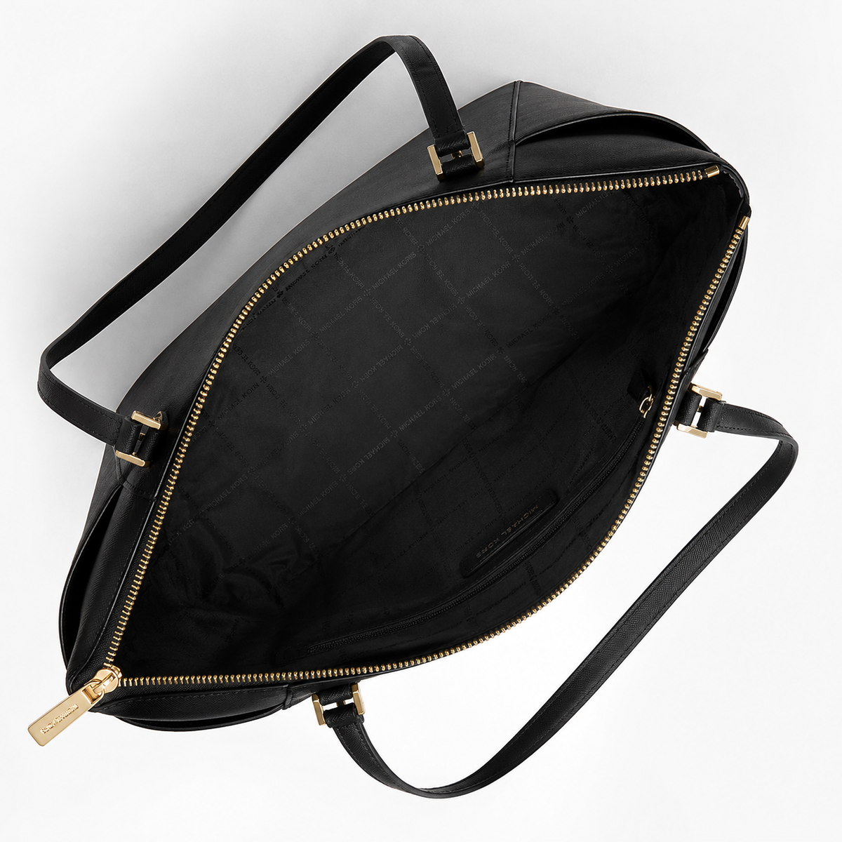 Saffiano Leather Tote Bag - Black