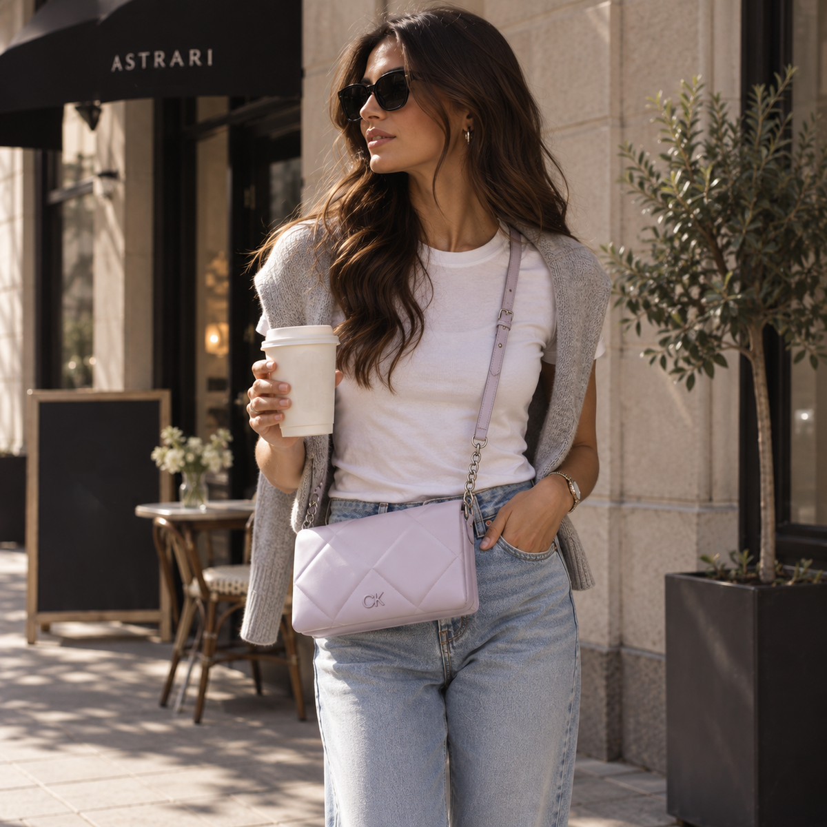 Quilted Crossbody bag - Lilac