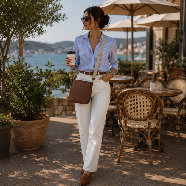 Luggage Brown Leather Shoulder and Crossbody Bag