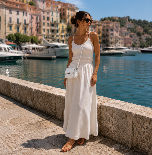 White Leather Crossbody Bag