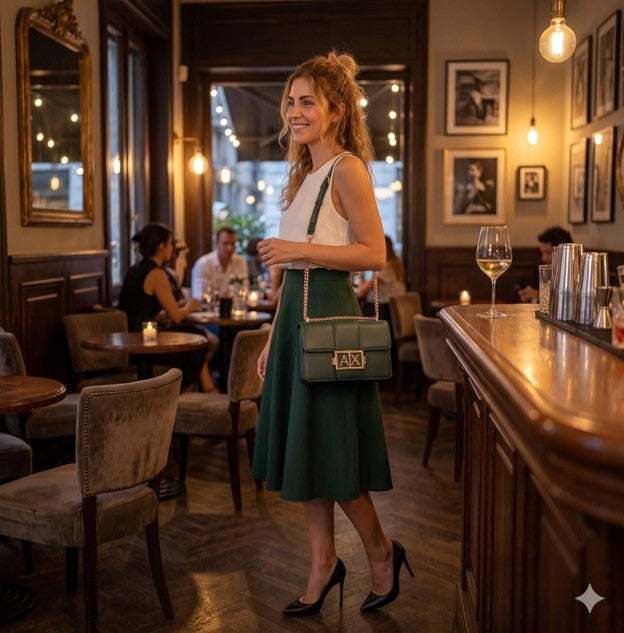 Forest green Crossbody bag and Handbag