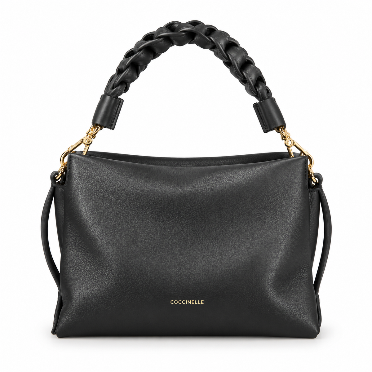Leather Medium Handbag - Black