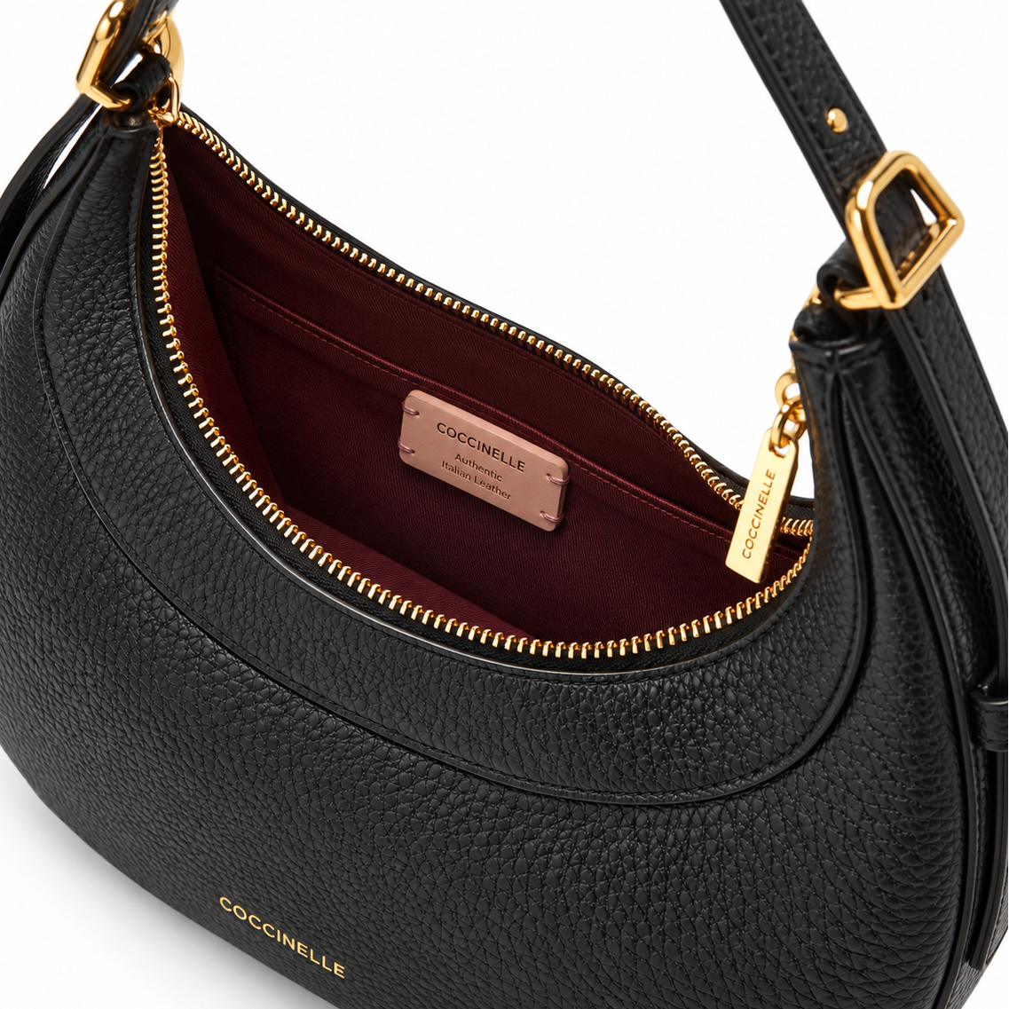 Leather Shoulder Bag - Black