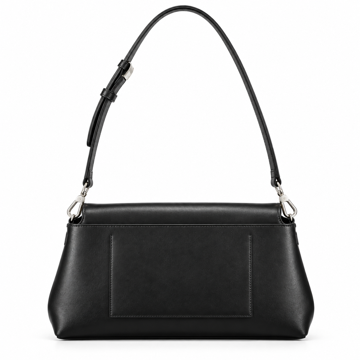 Shoulder Bag with silver closure - Black