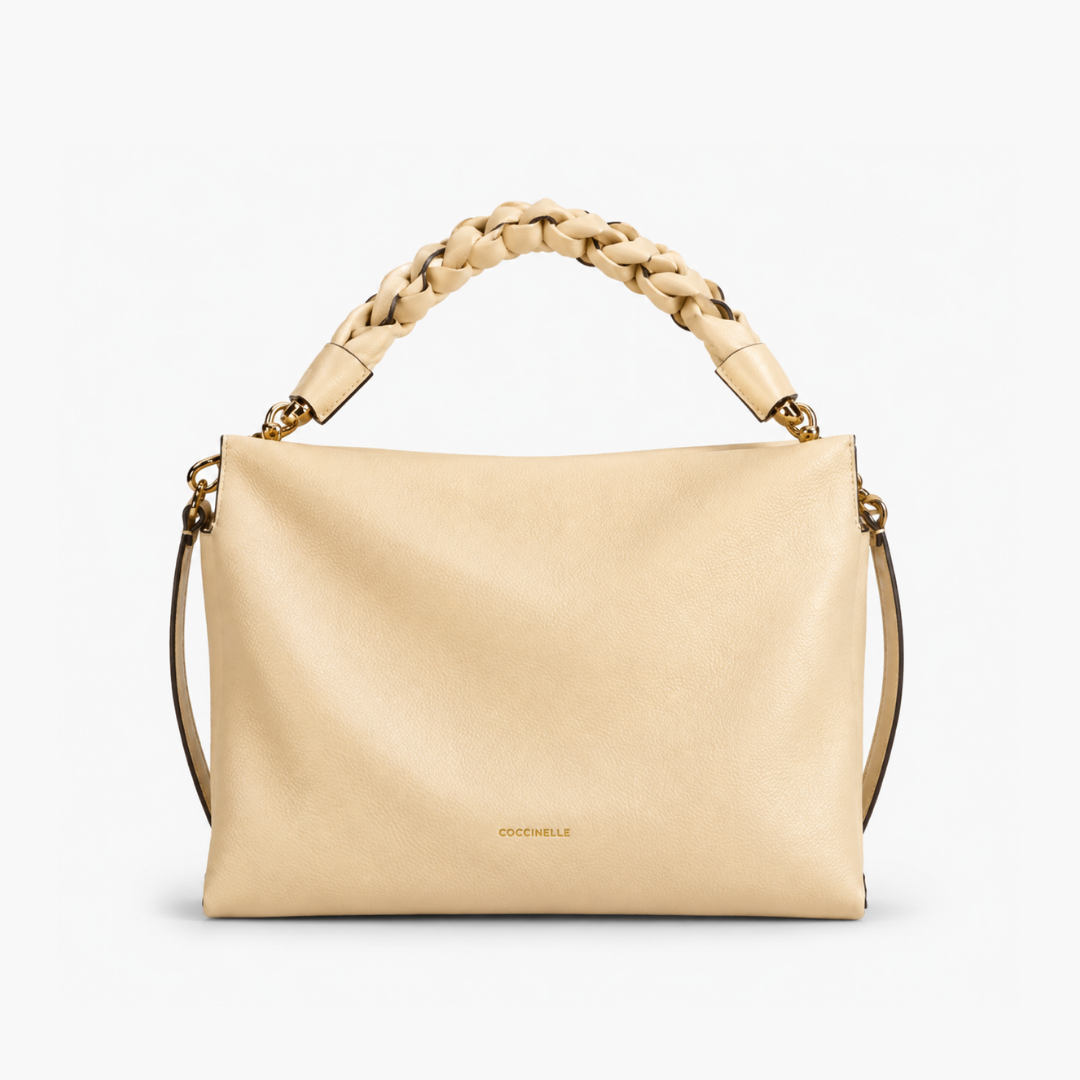 Leather Small Handbag - Cream