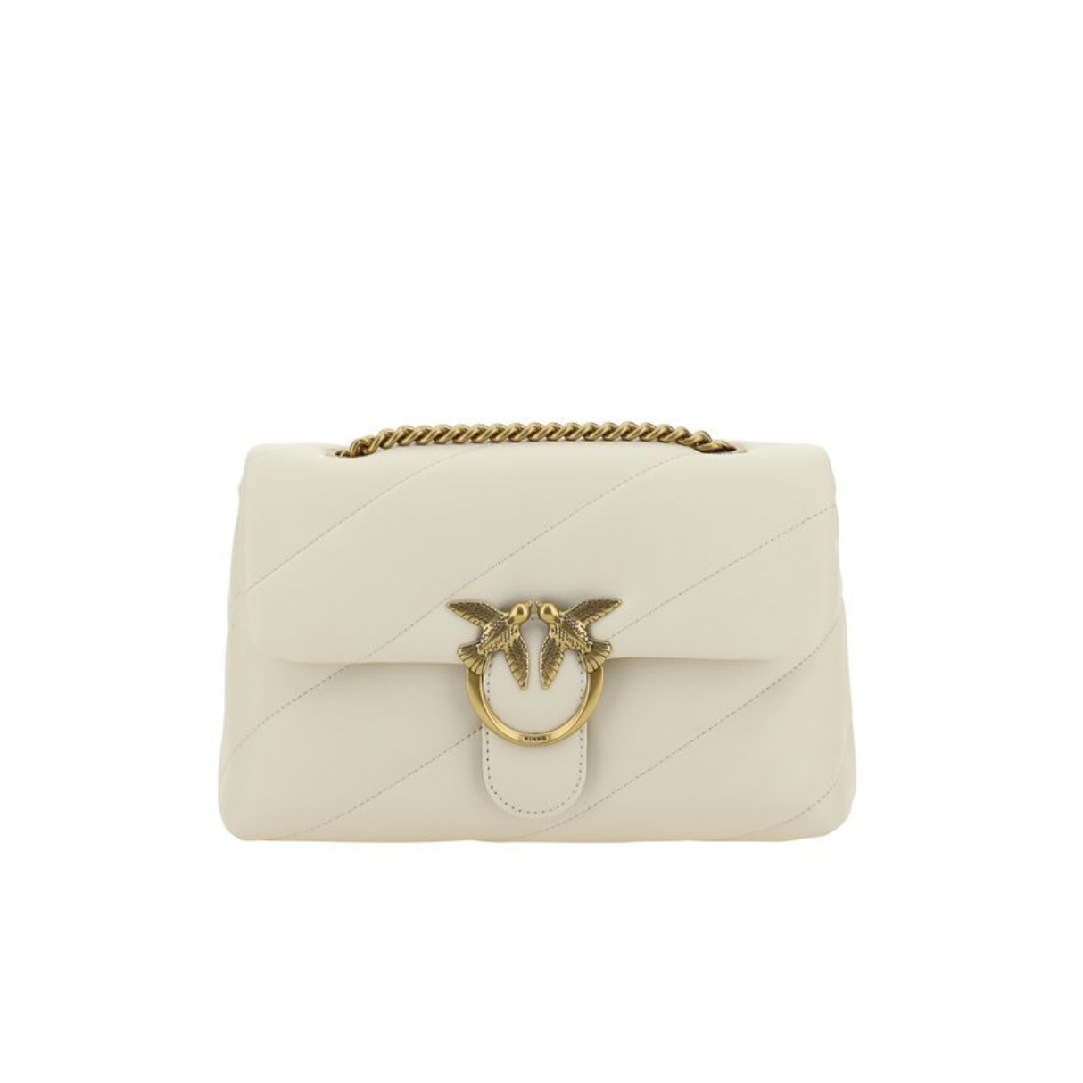 Borsa a spalla Classic in pelle di vitello color Avorio