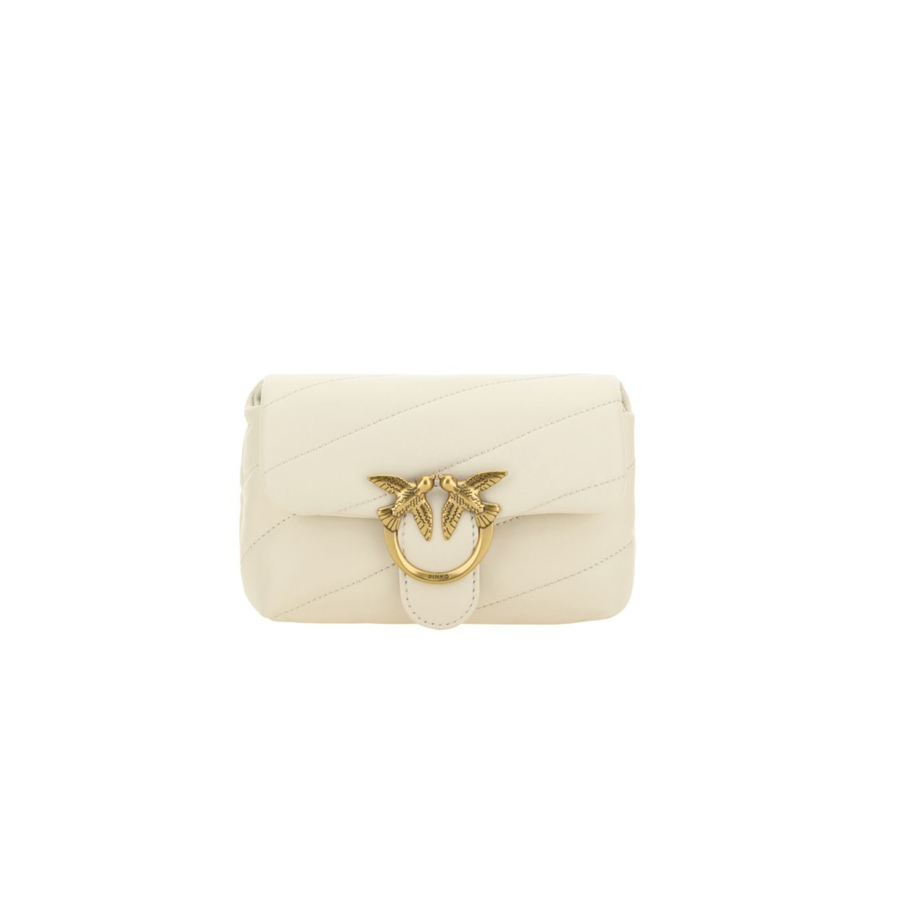 Borsa a spalla Love Baby in pelle di vitello bianca